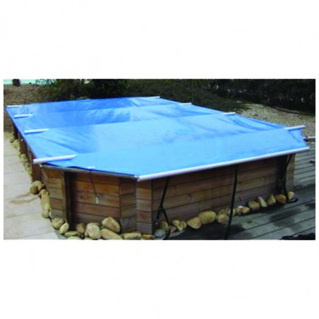 Couverture de sécurité à barres 802x400cm pour PISCINE BOIS DETENTE