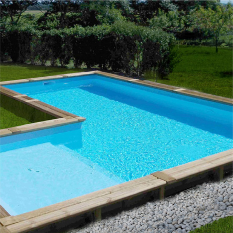 Piscine en "L" bois 430x200cm