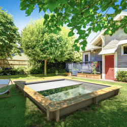 Piscine Bois URBAINE Rectangle couverture automatique 500X200cm