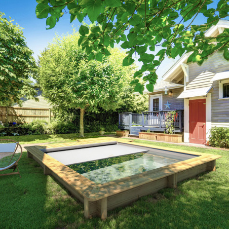 Piscine Bois URBAINE Rectangle couverture automatique 500X200cm
