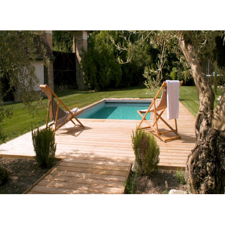 Piscine Bois URBAINE carrée/rectangle couverture automatique 419X353cm