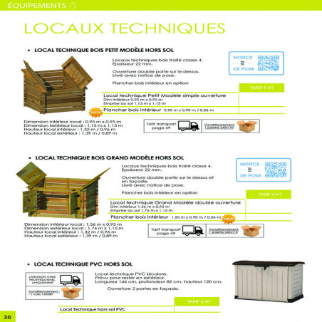 Piscine couloir de nage bois 1120x200cm