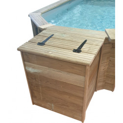 CACHE SKIMMER PISCINE BOIS
