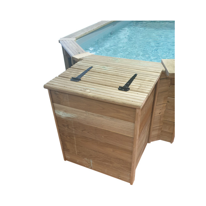 CACHE SKIMMER PISCINE BOIS