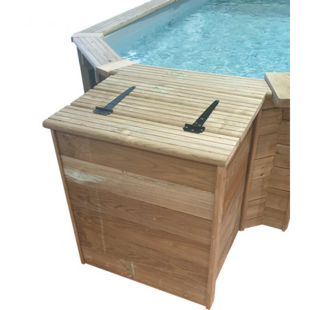 CACHE SKIMMER PISCINE BOIS