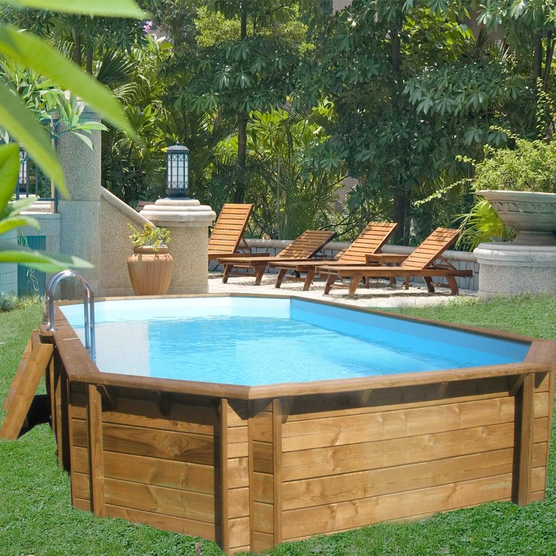 Piscine octo-allongée BOIS...