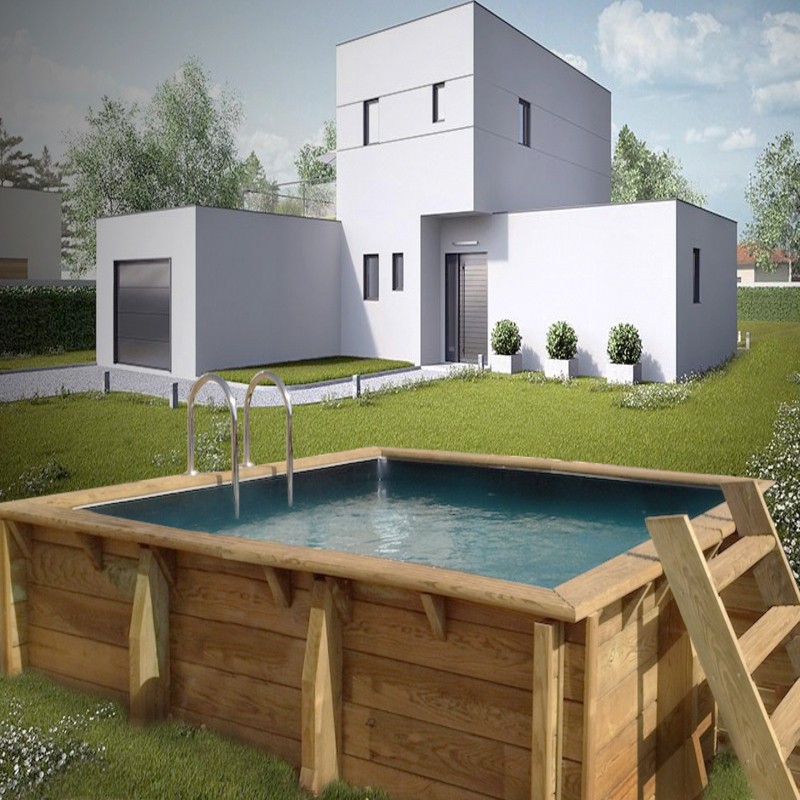 Piscine carrée BOIS 200x200cm