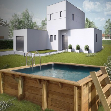 Piscine carrée BOIS 200x200cm